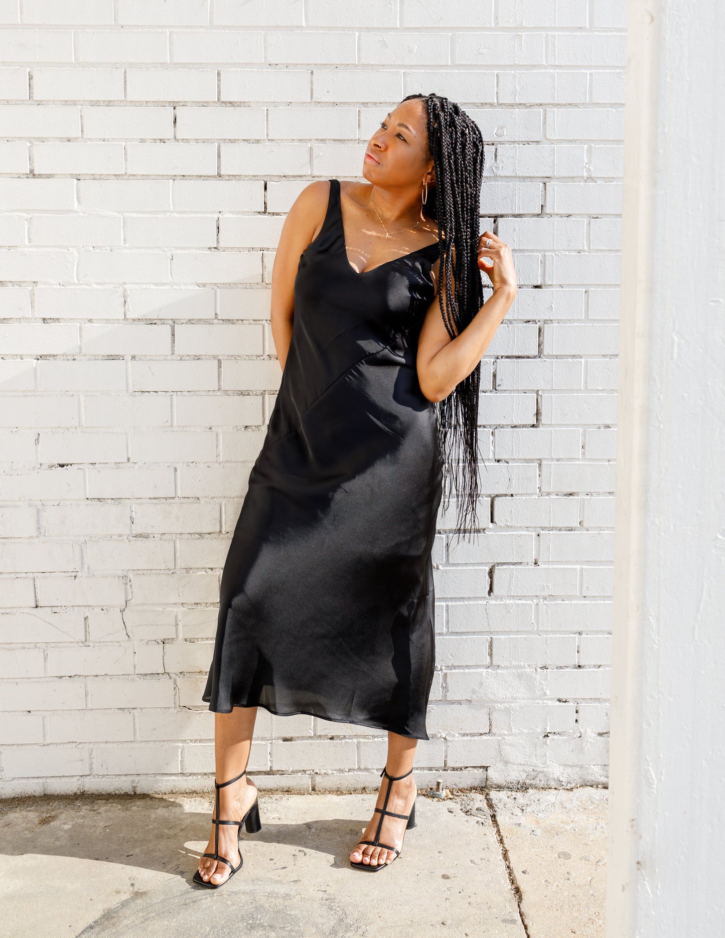 
                  
                    Rylie Loulou Black Slip Dress - Recycled Fabric
                  
                